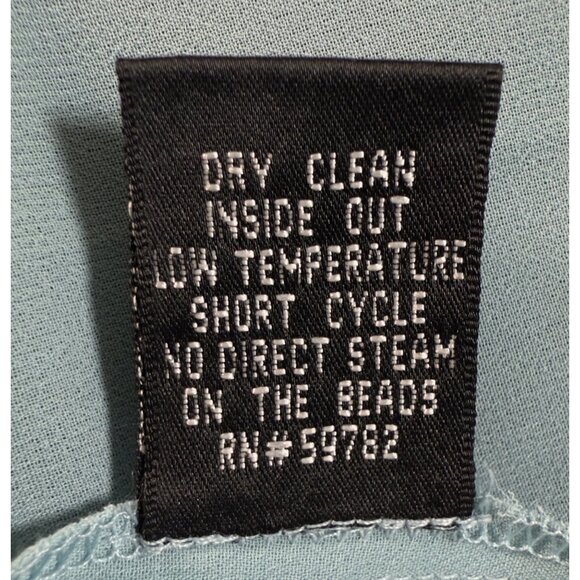 Vintage Teal Black Y2K Embroidered Silk Dress 10 Glam Fairy Dark Whimsigoth Bead - Picture 10 of 16